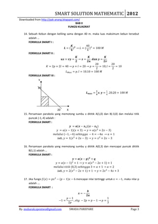 Kumpulan smart solution mathematics by mubarak spentwo | PDF