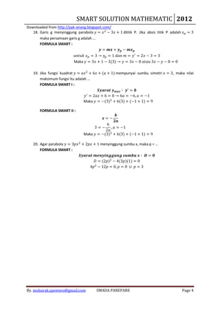 Kumpulan smart solution mathematics by mubarak spentwo | PDF
