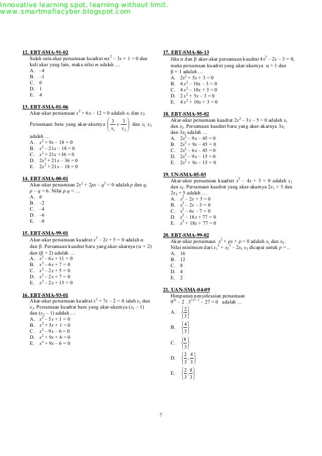 Most Wanted Contoh Soal Asosiasi Pilihan Ganda Matematika