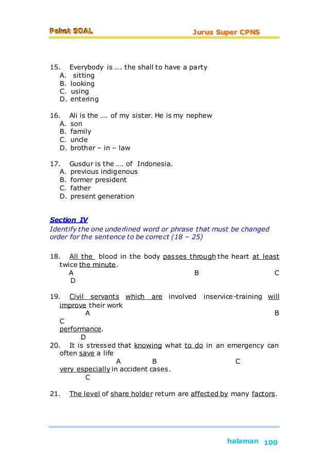 Kumpulan soal cpns terbaru 2019 paket 1