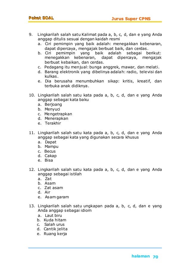 Kumpulan soal cpns terbaru 2019 paket 1