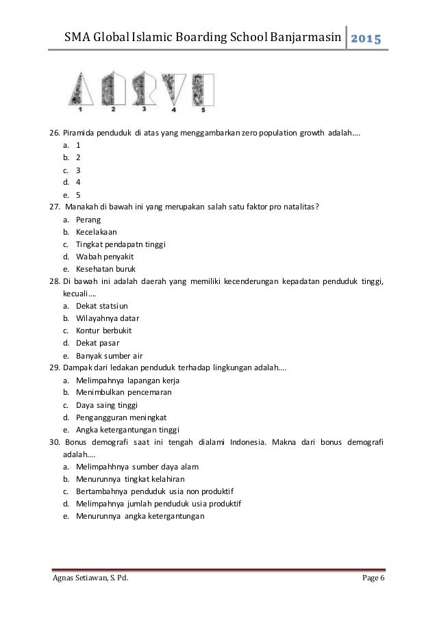 Kumpulan Soal Dinamika Penduduk