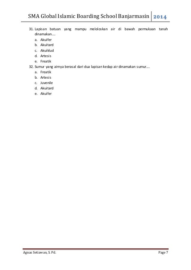 Kumpulan Soal Hidrosfer