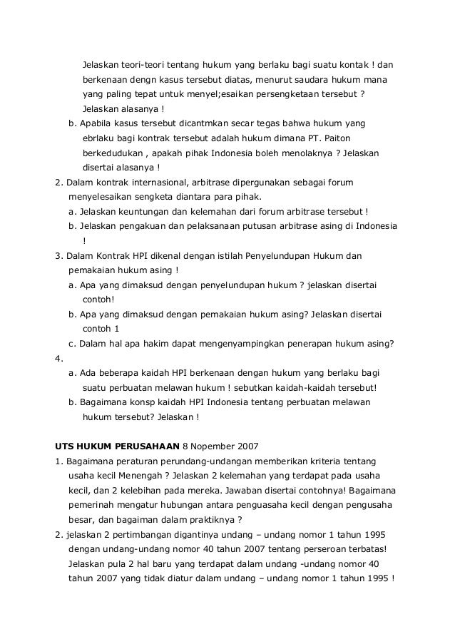 Kumpulan soal hukum Kumpulan soal hukum