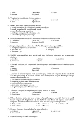 Menyelami Isu Lingkungan: Panduan Lengkap Soal IPA SMK Kelas 3 Menyelami Isu Lingkungan: Panduan Lengkap Soal IPA SMK Kelas 3