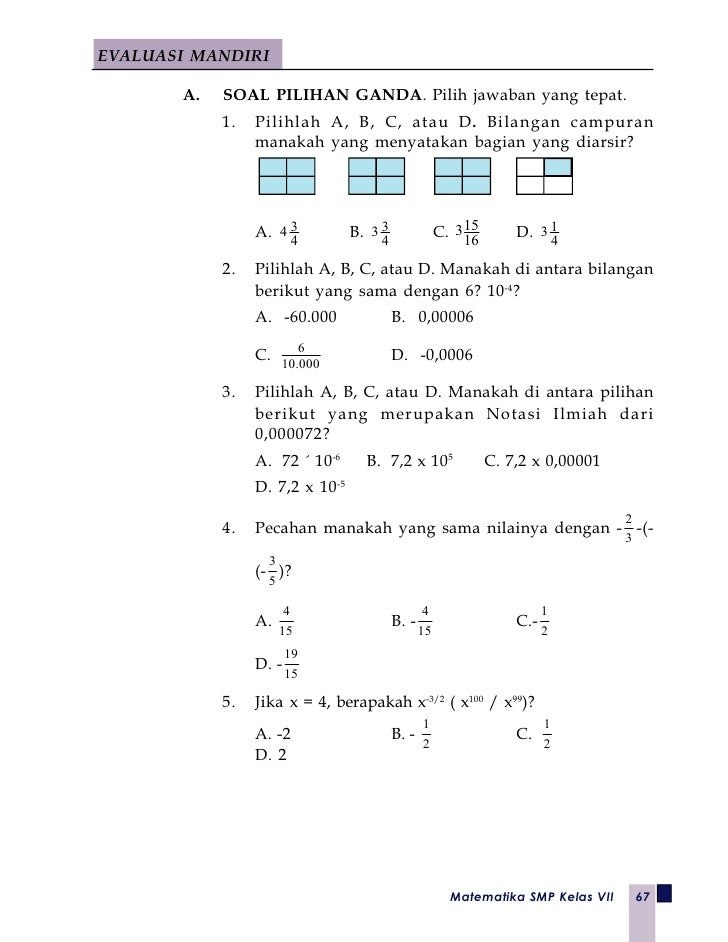 Kumpulan Soal Matematika Elas 7