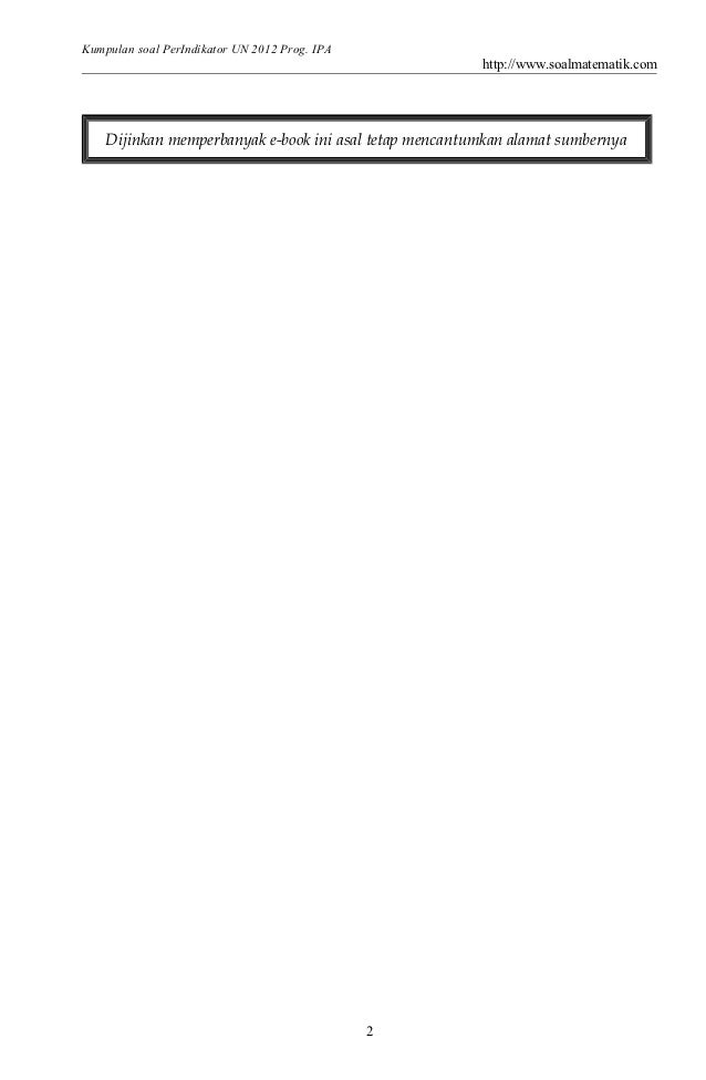 Kumpulan soal perindikator un 2012 ipa