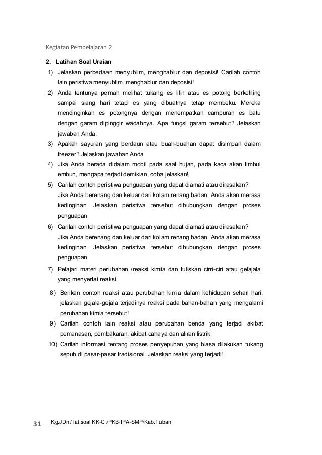 Kumpulan Soal PKB IPA SMP Modul KK-C Kumpulan Soal PKB IPA SMP Modul KK-C