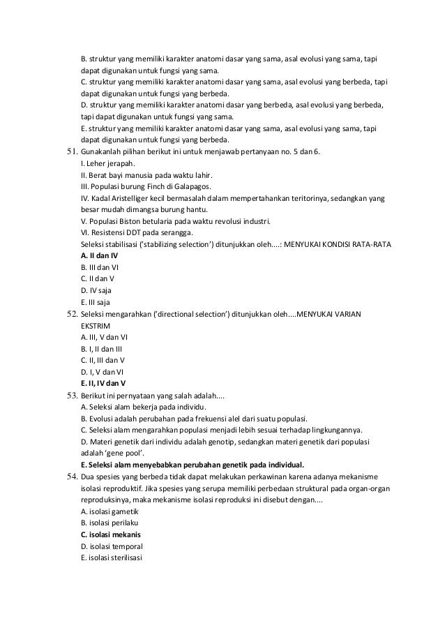 KUMPULAN SOAL PREDIKSI OLIMPIADE BIOLOGI UDAYANA