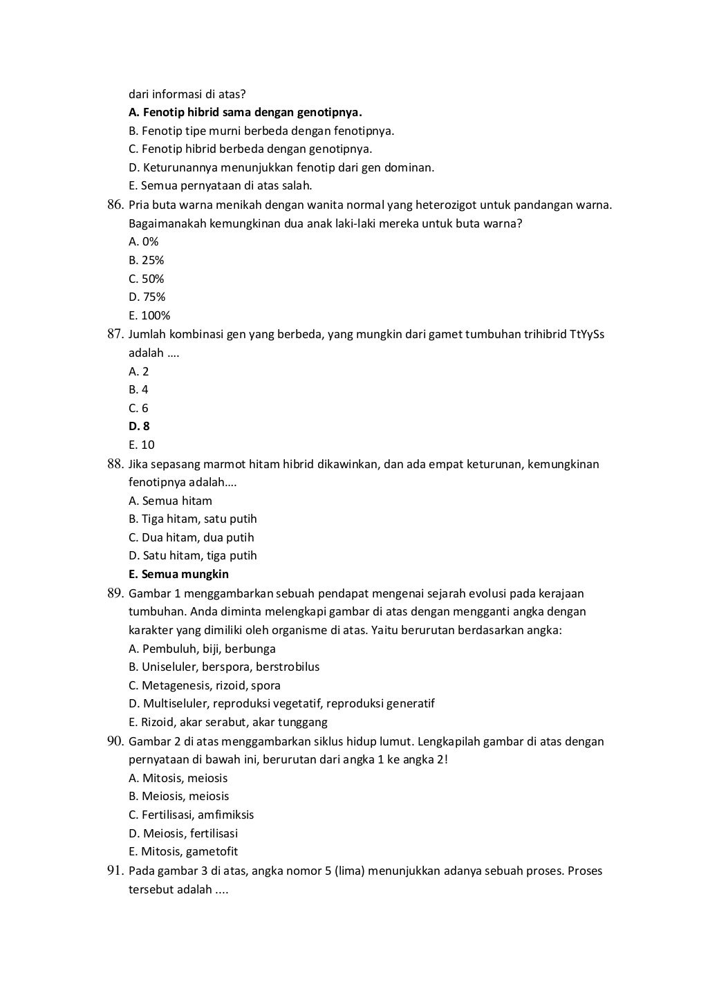 KUMPULAN SOAL PREDIKSI OLIMPIADE BIOLOGI UDAYANA