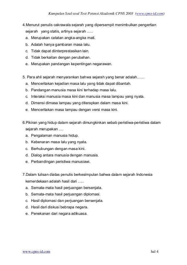 Kumpulan Soal Test Bakat Skolastik 2003