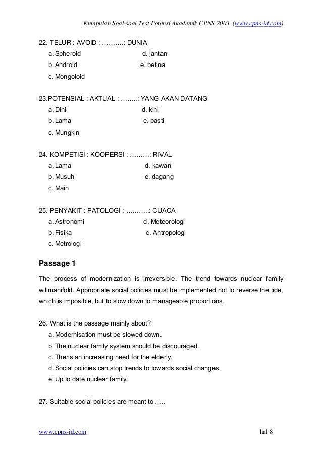 Kumpulan soal test bakat skolastik 2003