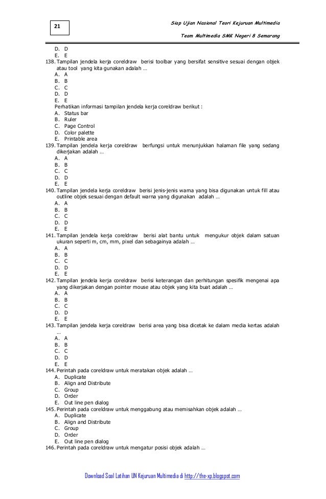 Kumpulan soal un teori kejuruan multimedia 2013 2014 lengkap Kumpulan soal un teori kejuruan multimedia 2013 2014 lengkap