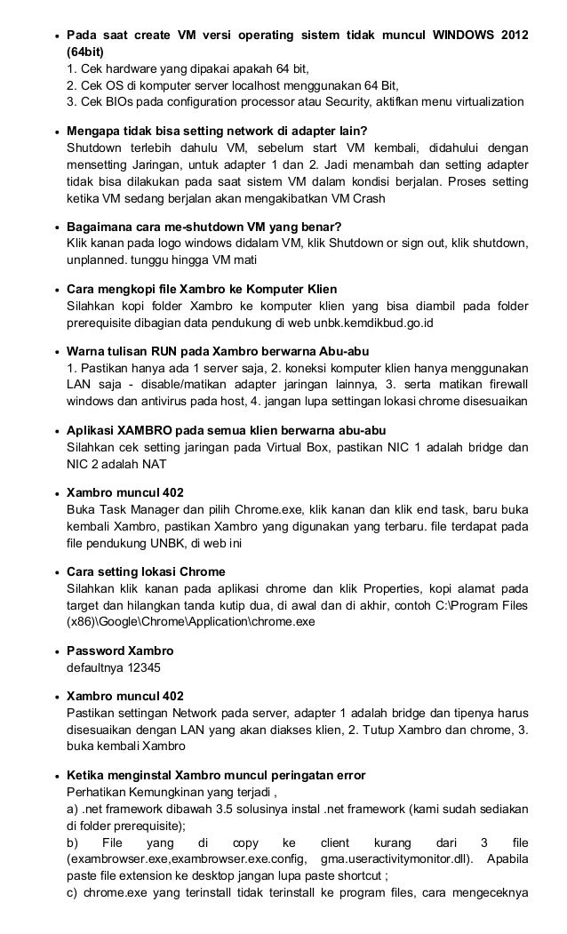Kumpulan solusi permasalahan unbk jawara cloud