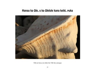Hanau ka Ole, o ka Olelole kana keiki, puka




         ÿOlë are born, its child, the ÿOlëÿolë, emerges

                               23
 