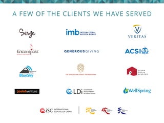 A FEW OF THE CLIENTS WE HAVE SERVED
 