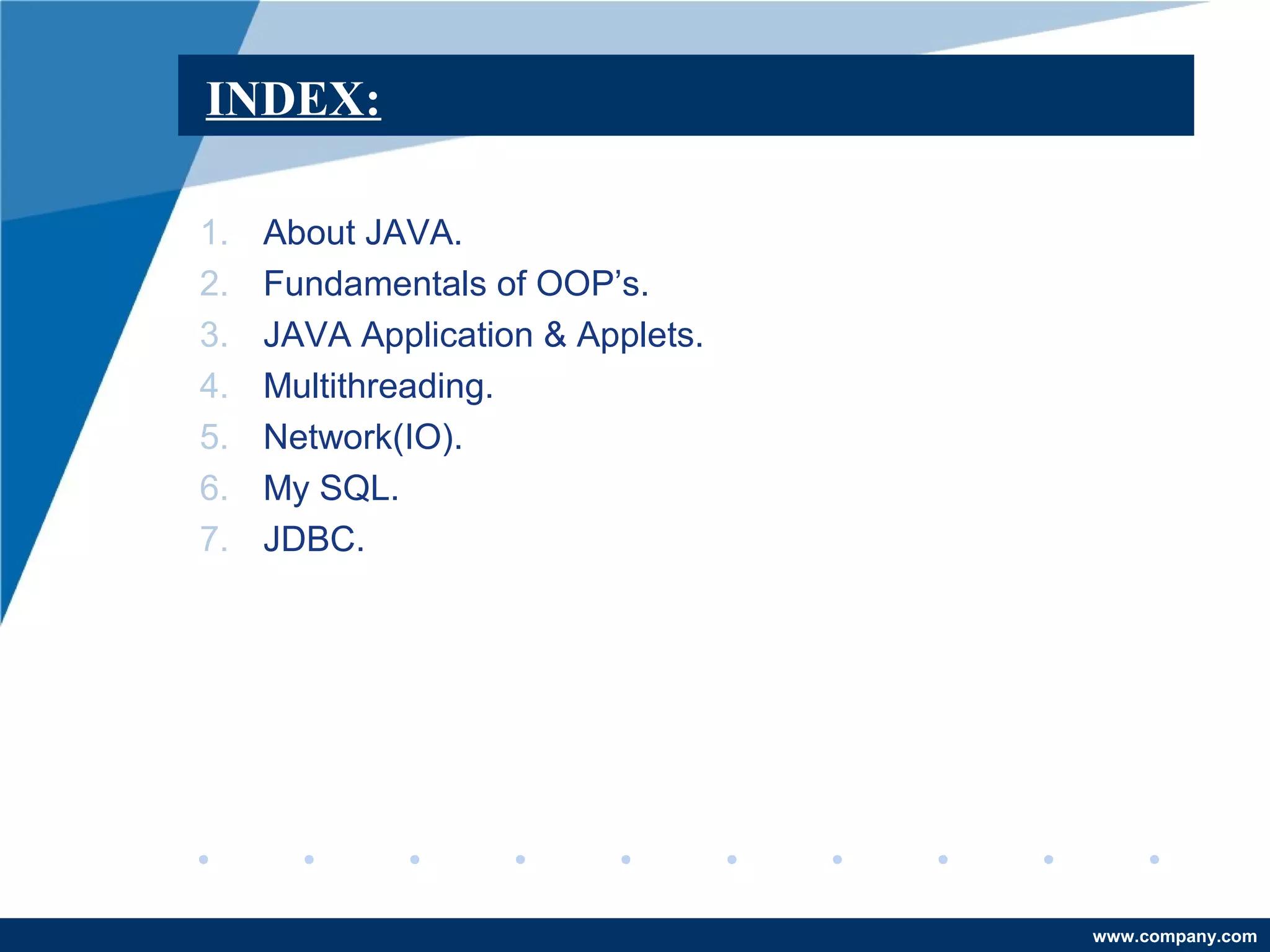 Fundamentals of JAVA | PPT | Databases | Computer Software and Applications