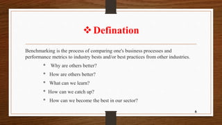 Benchmarking, Introduction, Defination, Reasons, Benefits and types of ...