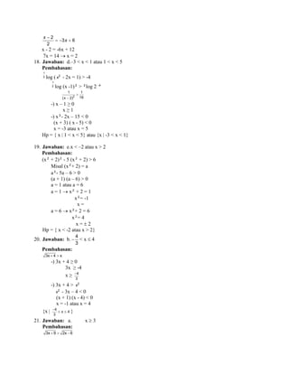 Pembahasan Soal Matematika Kelas 10 Semester 1