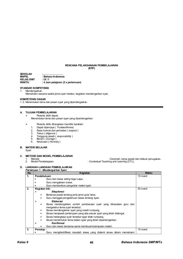 Kunci dan Perangkat bahasa indonesia 9