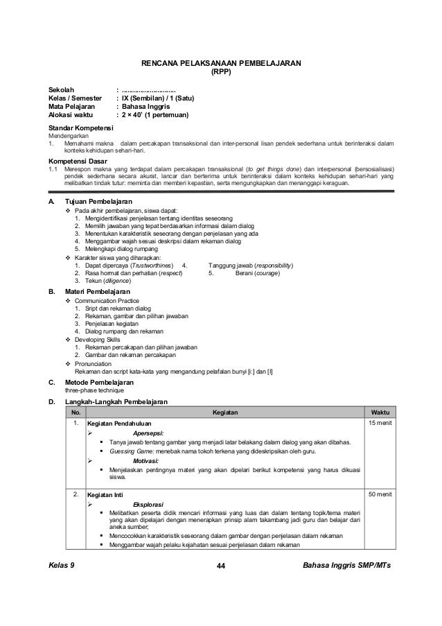 Kunci Dan Perangkat Bahasa Inggris Smp Kelas 9