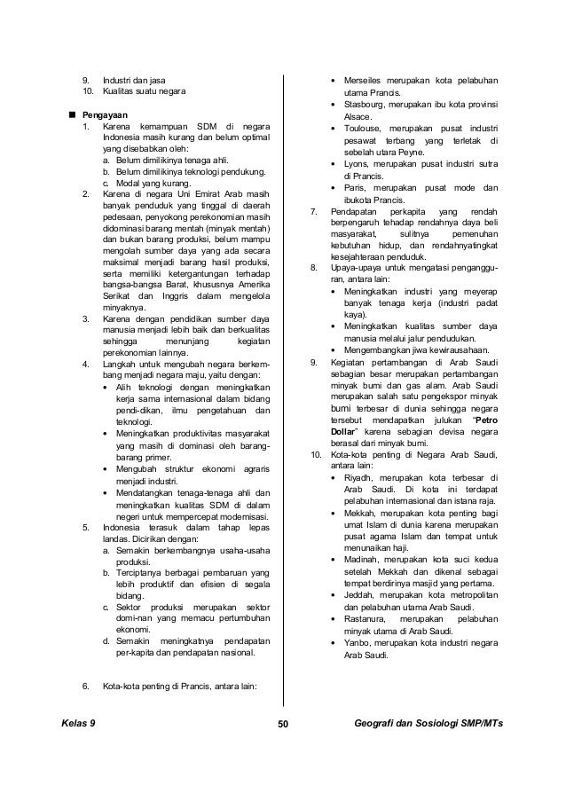 Kunci dan Perangkat Geografi Sosiologi SMP kelas 9 Kunci dan Perangkat Geografi Sosiologi SMP kelas 9