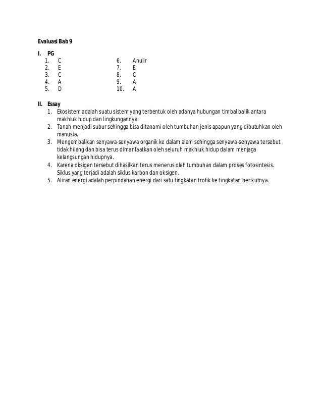 Kunci Jawaban Biologi Sma X