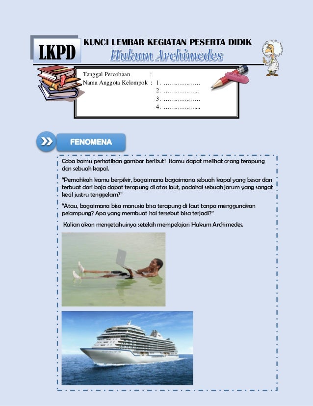 Kunci Lkpd Hukum Archimedes