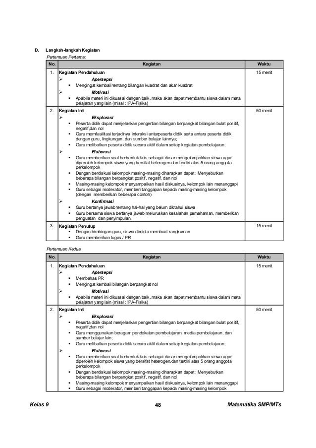 Kunci dan Perangkat Matematika SMP kelas 9