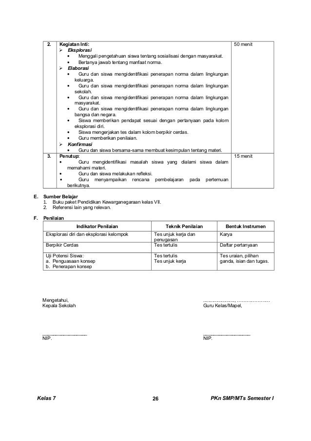 Kunci dan Perangkat PKN SMP kelas 7