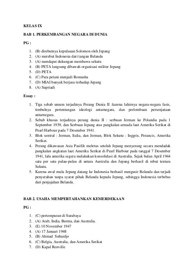 Contoh Soal Ips Kelas 9 Tentang Globalisasi