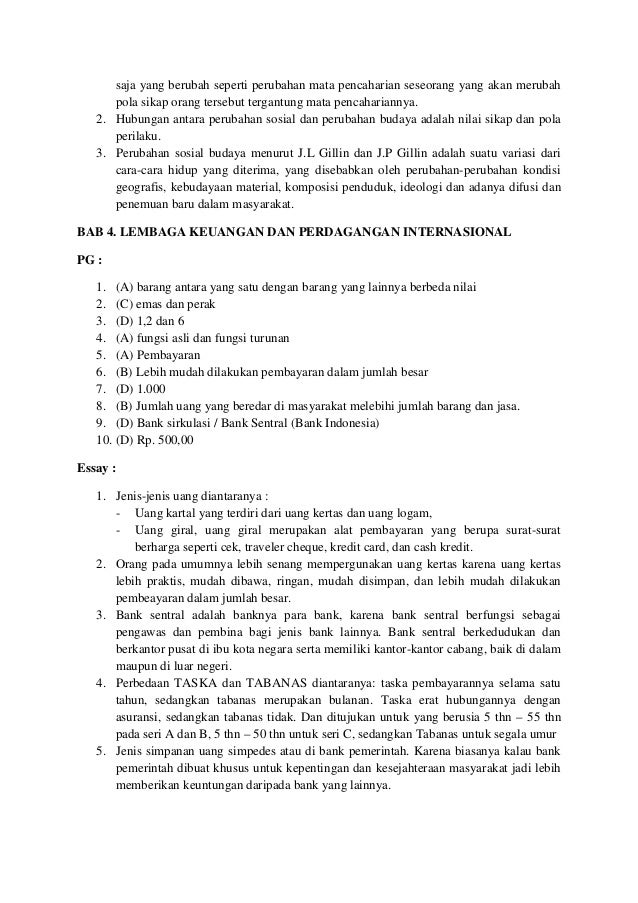 Contoh Soal Perubahan Sosial Essay Guru Paud