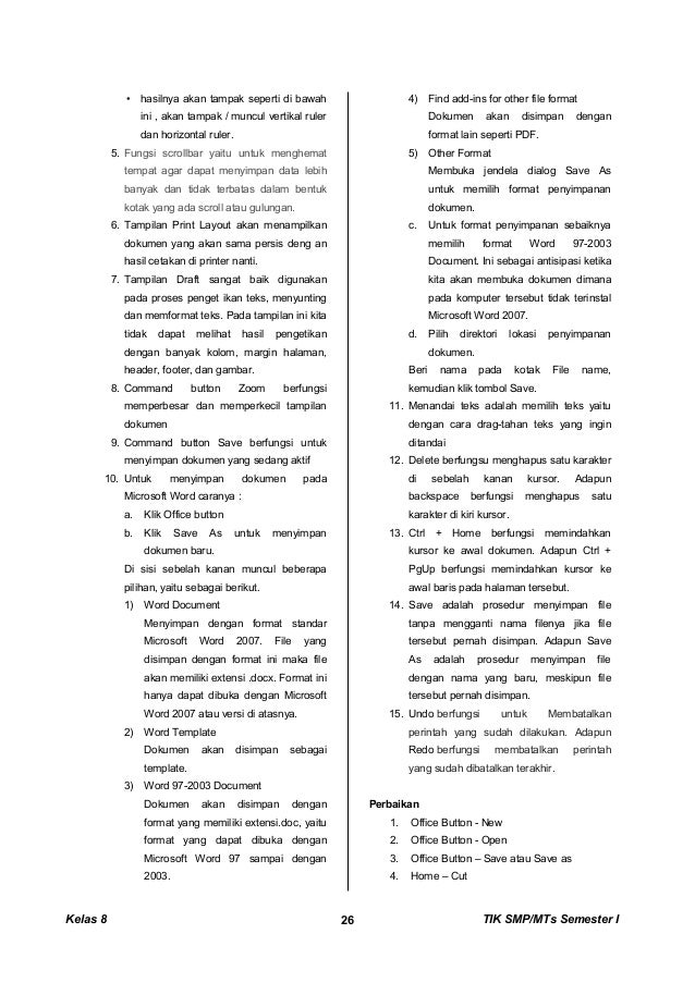 Kunci Dan Perangkat Tik Smp Kelas 8