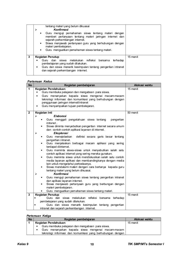 Kunci Dan Perangkat Tik Smp Kelas 9
