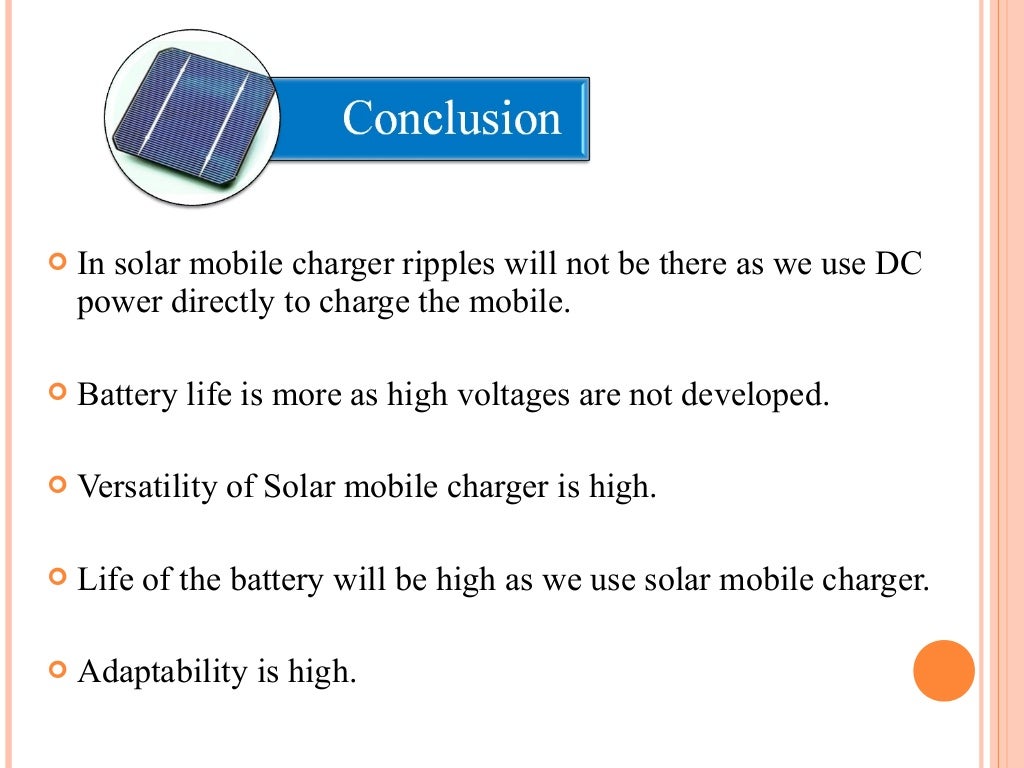 SOLAR MOBILE CHARGER