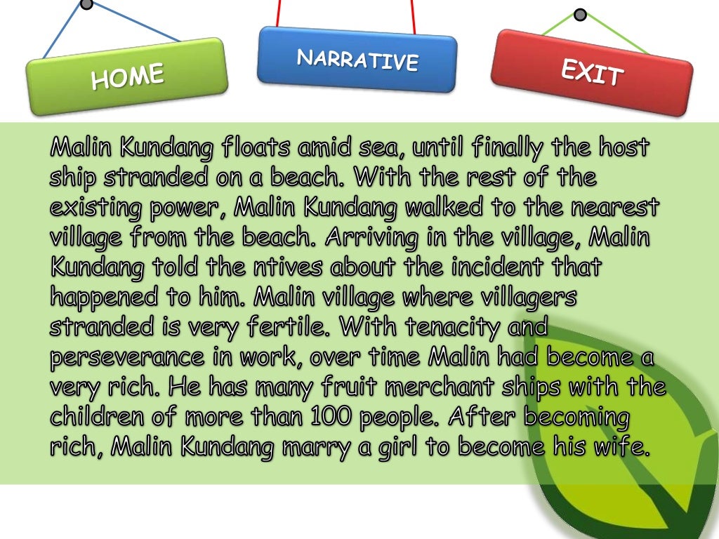 Narrative Malin Kundang