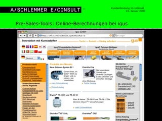 Pre-Sales-Tools: Online-Berechnungen bei igus 
