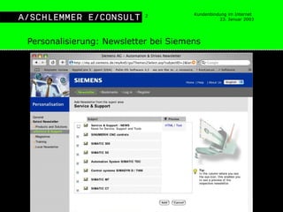 Personalisierung: Newsletter bei Siemens 