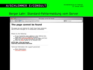 Berger Lahr: Standard-Fehlermeldung vom Server 