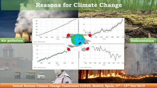 Reasons for Climate Change
Deforestation
Vehicular Emissions
Air pollution
Burning of forestsUnited Nations Climate Change...