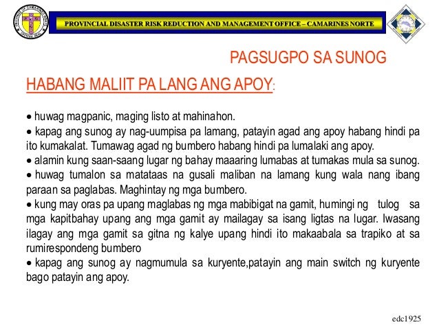 Mga Dapat Gawin Pag May Sunog paghahanda sa kalamidad