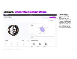Copyright © 2021 Accenture. All rights reserved. 35
Explore:GenerativeDesignDemo
• A digital twin of a
customer’s driving
...