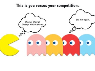 This is you versus your competition.
Chomp! Chomp!
Chomp! Market share!
Oh, him again.
 