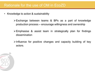 The lessons learned from a journey of outcomes: A capacity building process through the application of outcome mapping in an ecohealth project 