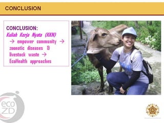 Zoonotic diseases and livestock waste programmes based on peri-urban community empowerment through Kuliah Kerja Nyata (KKN)