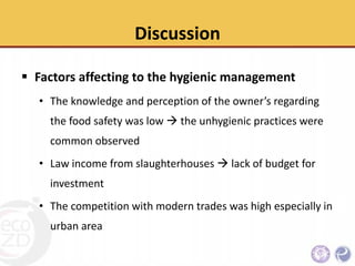 An Integrative approach to sanitary and disease prevention for small scale poultry slaughterhouses in Thailand and Vietnam