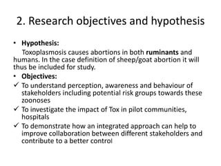 Ecosystem approaches for a better management of Toxoplasmosis in Yunnan Province, China