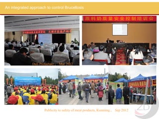 An integrated approach to control Brucellosis




               Dali Prefecture ， Mar 2012                            Kunming ， Mar 2012




                      Publicity to safety of meat products, Kunming ， Sep 2012
 