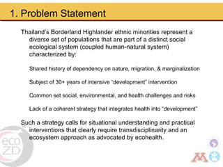 Borderland highlander ethnic minorities of northern Thailand in transition: Livelihoods, livestock, and human health