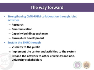 Building ecoHealth capacity in the South East Asia region through resource centres in Thailand and Indonesia